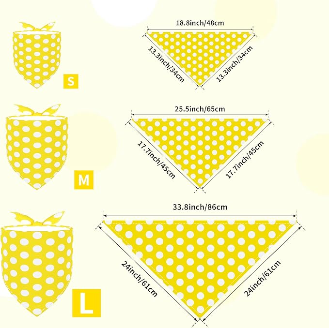 7 PCS Polka Dot Dog Bandanas for Large Dogs Breed Sewing Hemming Dog Bandana Print One Side XL Drool Bibs Party Grooming L