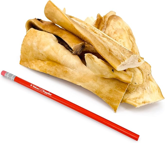 ValueBull Beef Cheek Slices, Long Lasting Dog Chews, Varied Sizes, Shapes, & Colors, 5 Pound Bulk Pack - Long Lasting Dog Chews, Rich in Collagen, Single Ingredient, Cleans Teeth