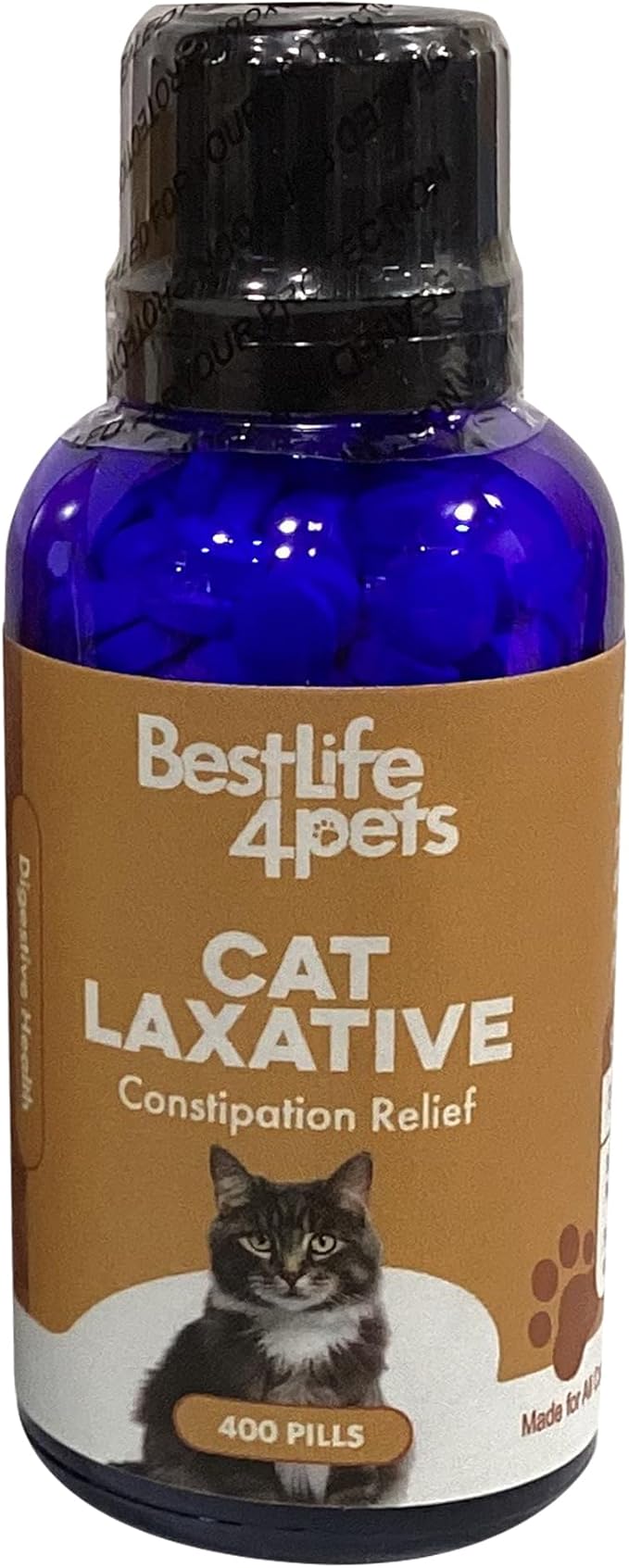 Cat Laxative Constipation Relief for Cats, Natural Stool Softener Support, Odorless Pills for Cat Constipation Relief, Promotes Regular Bowel Movement & Digestive Comfort, Easy Dosing (400 Pills)