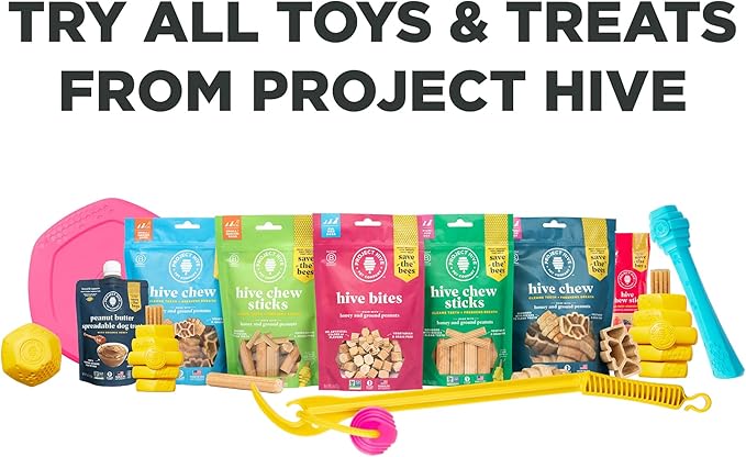 Hive Treats for Dogs — Healthy, Non-GMO Project Verified, Natural Peanut Butter Flavored, Natural, Vegetarian Chews, Made in The USA (Hive Chews, Small Breeds)