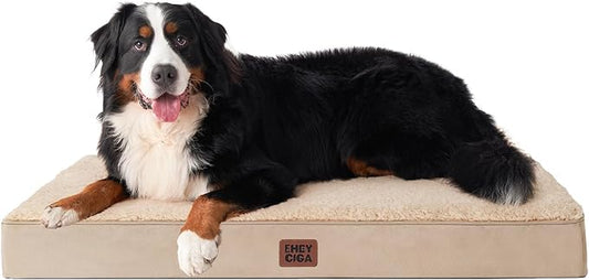 EHEYCIGA Orthopedic XXL Dog Beds for Jumbo Dogs with Removable Washable Cover,Khaki, 50x36