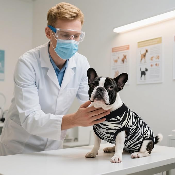 Kuoser Dog Surgery Recovery Suit, Recovery Suit for Female Male Dogs, Dog Onesie After Surgery Spay Neuter, Anti-Licking Pet Surgical Recovery Snugly Suit, Bodysuit for Abdominal Wounds Skin Disease