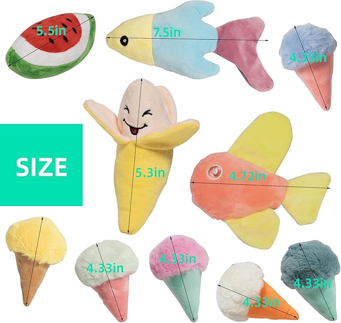 19 Pack Puppy Squeaky Dog Toys Set Plush Puppies,Cute Chew Pets Dog Toy with Squeakers for Small Dogs Playtime