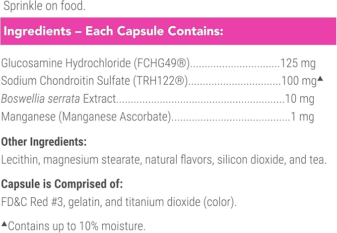 Nutramax Cosequin for Cats Joint Health Supplement, Contains Glucosamine for Cats, Plus Chondroitin and Boswellia, Supports Healthy Joints, For All Breeds and Sizes, Sprinkle Capsules, 60 Count