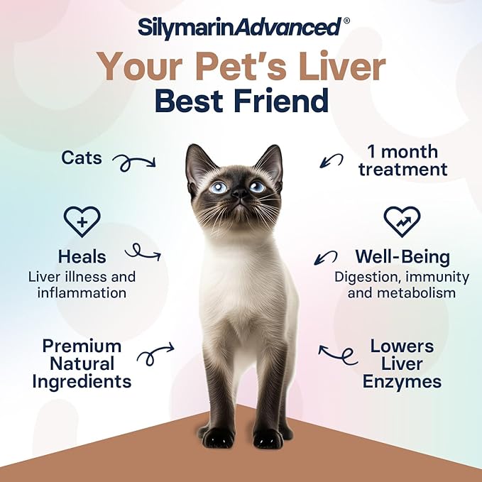 Liver Health Supplement for Cats - Milk Thistle for Cats Liver Support with S-Adenosylmethionine (Same) & Silybin - 30 Tablets