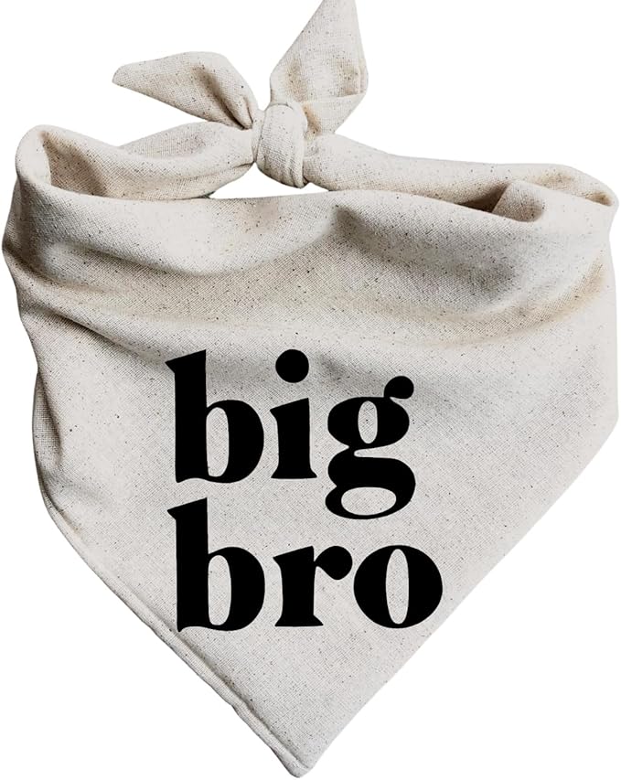 Big Bro Dog Bandana Pregnancy Announcement Baby Announcement to Grandparents (Medium)