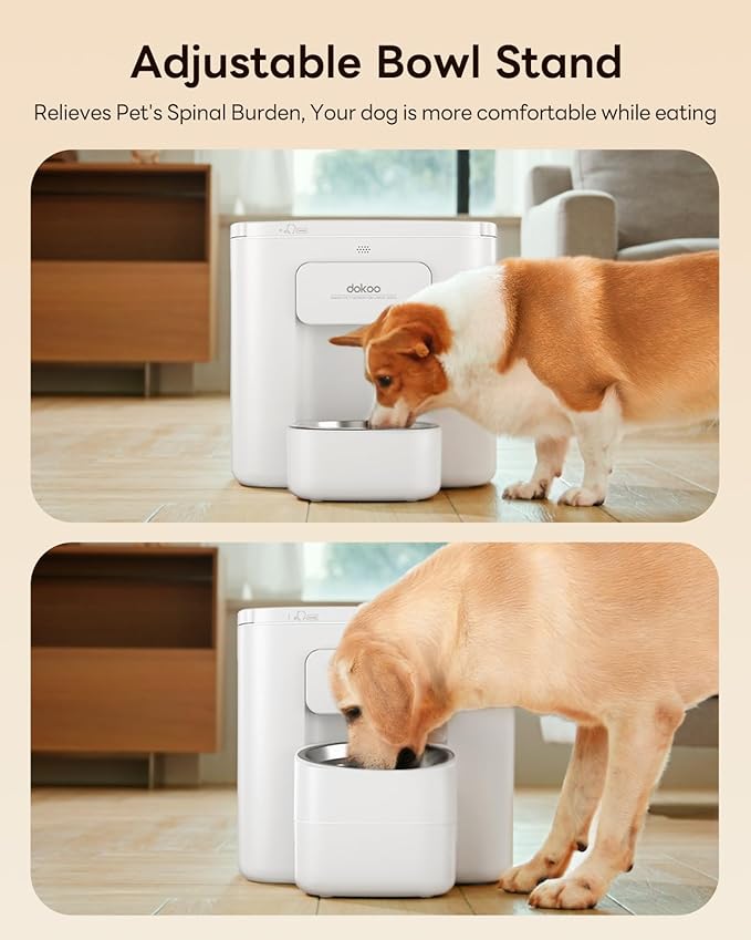 15L Automatic Dog Feeder for Large Breed, 2025 Vacuum-Sealed Storage Airtight 100% Freshness Timed Auto Dog Food Dispenser, Anti-Blockage System, Support up to 22mm Pet Food, Stainless Steel Bowl