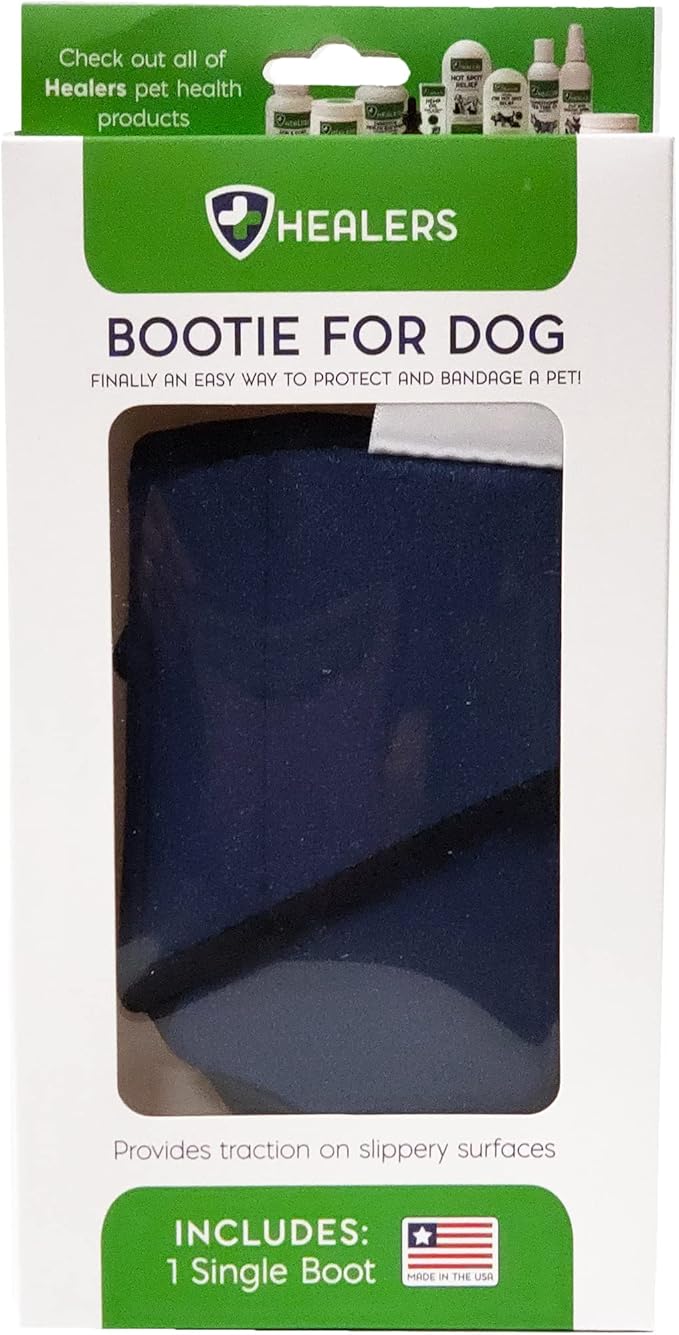 Healers Petcare Medical Dog Bootie for Wound Care & Paw Protection, Single Boot (Blue) - Non-Slip Sole, Breathable Fabric, Vet Approved (X-Large)
