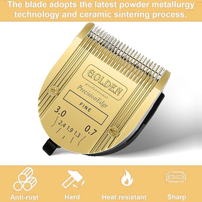 COSYONALL Adjustable Dog Grooming Clipper 5-in-1 Blade Compatible with WAHL Professional Animal Clipper Arco, Bravura, Chromado, Creativa, Figura, and Motion Pet, Dog, and Horse (Gold/3pc)