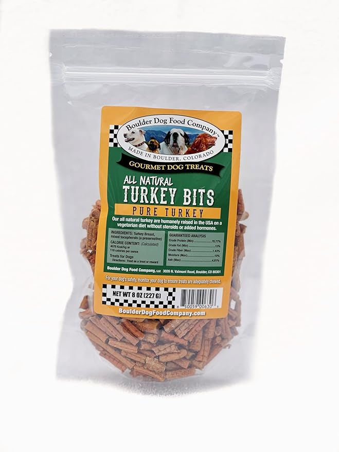 Boulder Dog Food Company All Natural Bits Dog Treats, 8 Ounces (Turkey Bits)