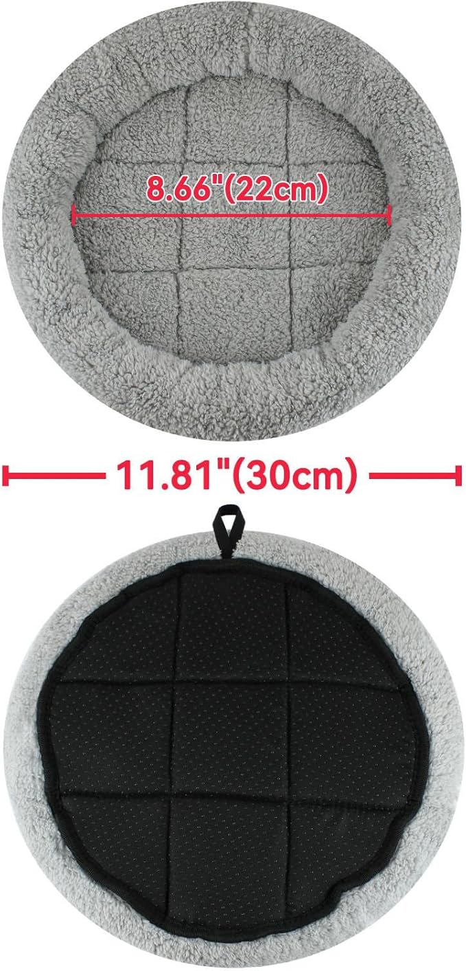 Round Cat Bed Washable Cat Donut Bed with Non-Slip Bottom Comfortable Soft Pet Bed for Indoor Cats/Gray （Diameter: 11.81"）