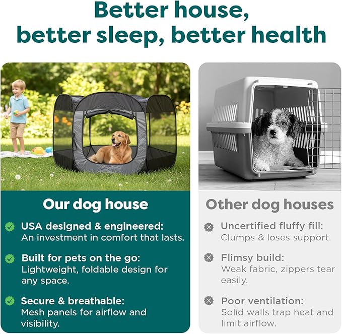 FurHaven Portable Pet Playpen for Dogs & Cats, Extra Large Indoor Kitten Playpen with Mesh Sides, Foldable Dog Playpen for Small Dogs, Pop Up Travel Dog Pen, X-Large, Pet Crate with Mesh Sides, Gray