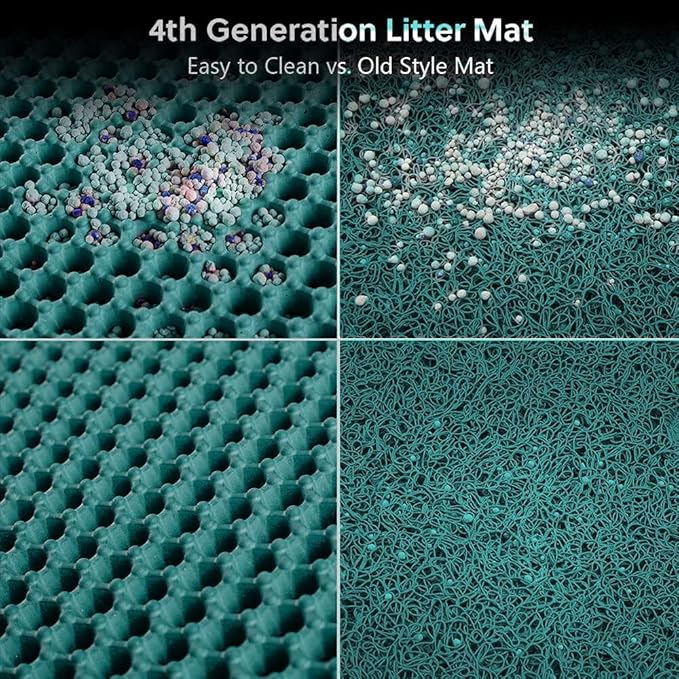 WePet Cat Litter Mat, Kitty Litter Trapping Mat, Honeycomb Double Layer Mats, No Phthalate, Urine Waterproof, Easy Clean, Scatter Control, Catcher Litter Tray Box Rug Carpet
