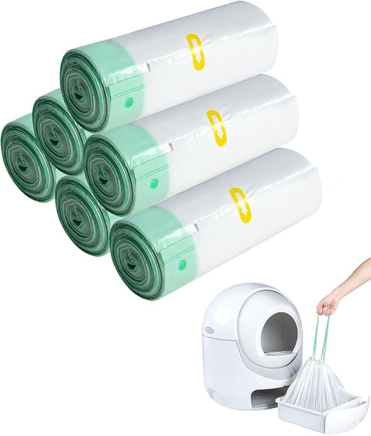 ANWA 120 Count Cat Litter Box Liners for Automatic Cat Litter Box and Litter Box Robot 4/3, Heavy-Duty, Extra Thick, Economy Bulk Pack