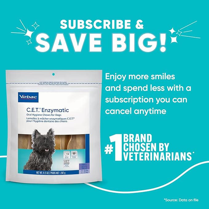 C.E.T. Enzymatic Oral Hygiene Chews for Dogs - Plaque & Tartar Control - Single Layer Beefhide with Exclusive Dual-Enzyme System & Tasty Chicken Flavor - Easy to Give Dog Dental Chew