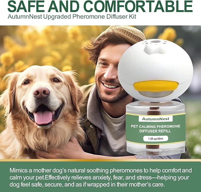 14 IN 1 Dog Calming Diffuser Kit with Night Light | 4 Plug-in Diffusers + 10 Refills (48ml Each) | New Formula Pheromone for Dogs | Anxiety Relief, Stop Barking, Reduce Stress | 300 Days Supply