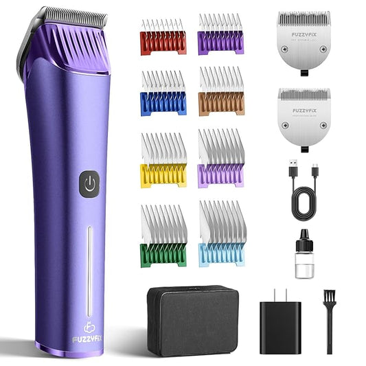 Professional Dog Grooming Clipper with Replacement Blade, 5-in-1 Adjustable Blade Cordless Pet Grooming Kit 2 Speed Rechargeable Trimmer Hair Shaver with Detachable Metal Combs Nova for Animal Horse