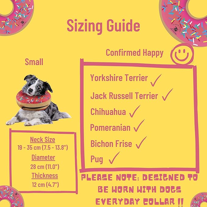 Dog Donut Collar | Alternative to Traditional or Soft Dog Cones | Inflatable Post-Surgery Cone for Small Dogs (Pink)