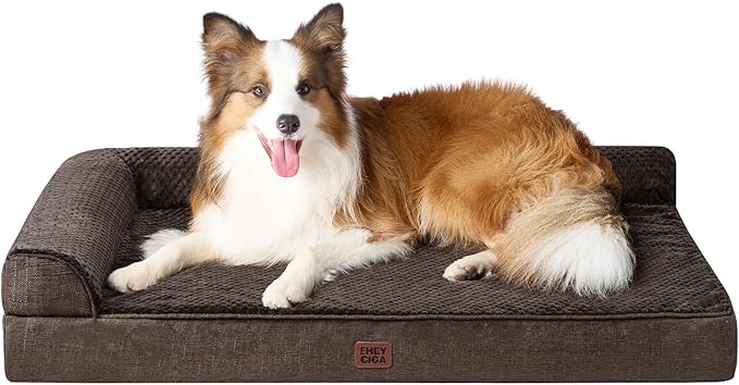 EHEYCIGA Memory Foam Dog Bed XLarge Sized Dogs, Extra Large Dog Bed Orthopedic with Washable Removable Cover, Waterproof XL Pet Bed Couch for Crate, 41x27x6 Inches, Brown