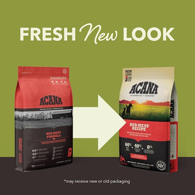 ACANA Grain Free Dry Dog Food Red Meat Recipe 13lb Bag
