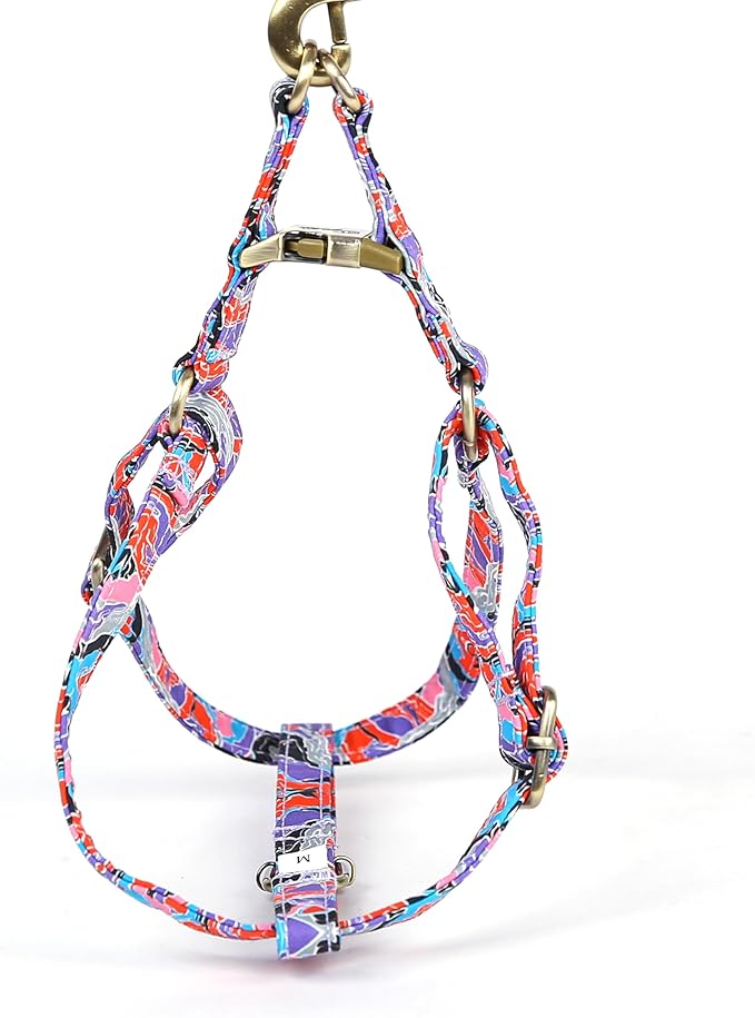 Angie and Allie Organic Cotton Personalized Step in Dog Harness,Custom Dog Halter Vests,Adjustable No Pull Canine Halter Harness for Small Medium Large Dogs