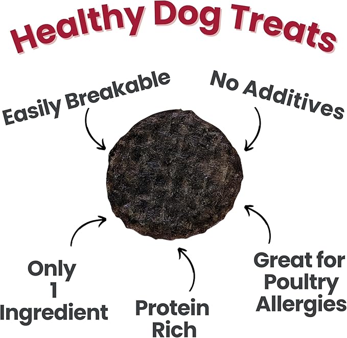 Farm To Pet - Dog Training Treats - 4 oz Beef Chips, Single Ingredient, Lean, All Natural, Healthy Treats for Small, Medium, Large Dog Breeds, & Puppies, Made in USA