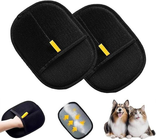 Pet Hair Removal Gloves, Electrostatic Cats and Dogs Pet Hair Removal Tool, Suitable for All Pets, Reusable and Easy to Use (2 Pcs)