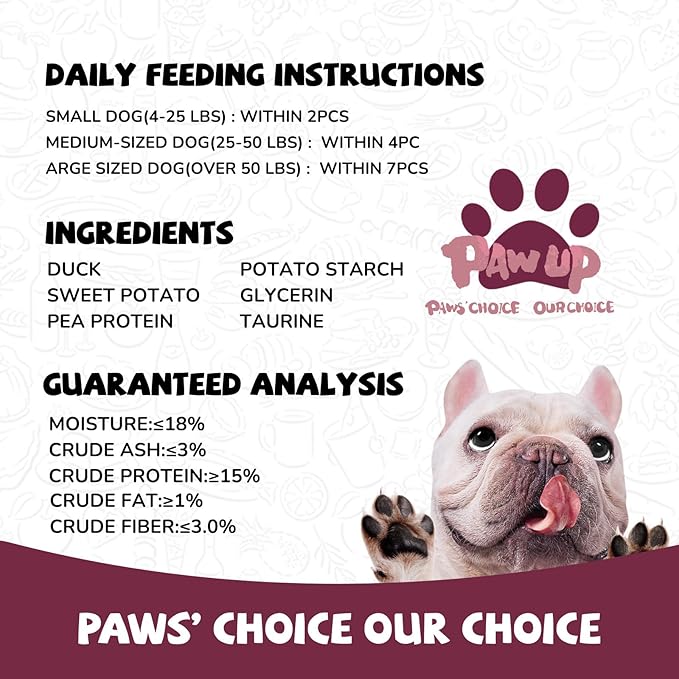 Duck & Sweet Potato Dog Treats, High Fiber Pet Treats for Medium Dogs, Healthy Chews Snack, High in Protein, 12.5 oz