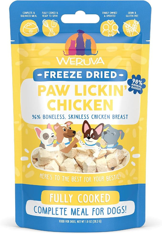 Weruva Dog Freeze Dried, Paw Lickin' Chicken with Chicken Breast, 1oz Bag