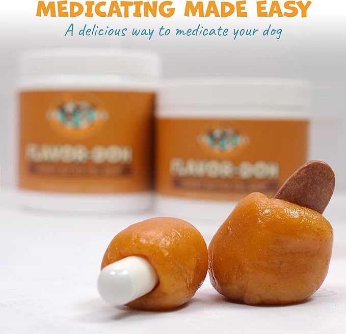 Flavor-Doh - Flavored Pill Wrap for Dogs to Hide Capsules and Create Pill Treats for Dogs - Easy-to-Use Treat Paste for Pet Medication - Peanut Butter (4.2oz)