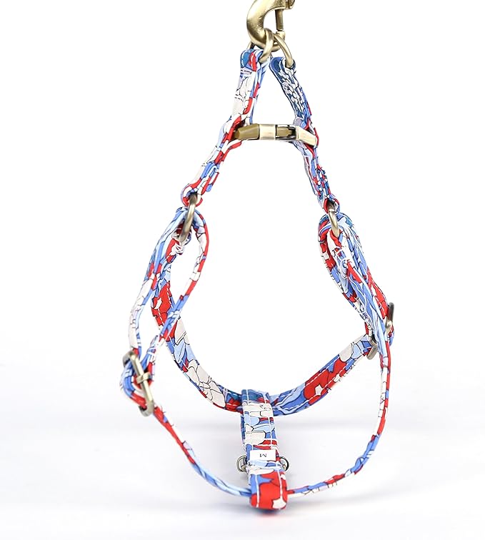 Angie and Allie Organic Cotton Personalized Step in Dog Harness,Custom Dog Halter Vests,Adjustable No Pull Canine Halter Harness for Small Medium Large Dogs