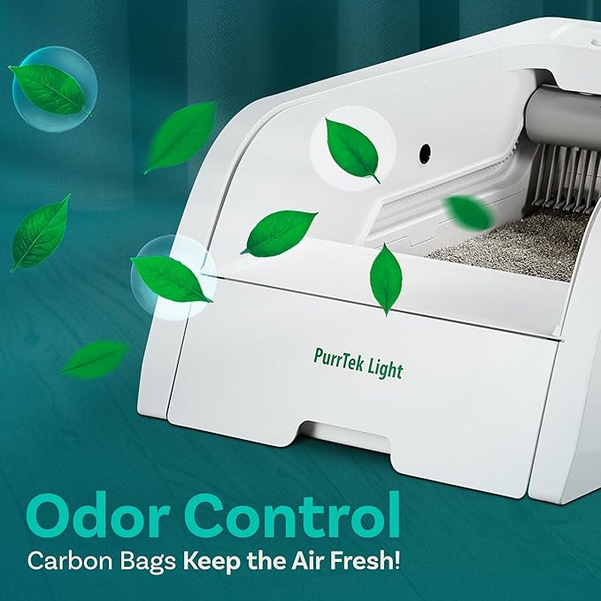 Self Cleaning Litter Box with Auto Safety Sensors for Multiple Cats - Automatic Cat Litter Box Self-Cleaning - Covered Ultra Odor Removal - Smart APP Control - Compatible On All WiFi - Electric Robot