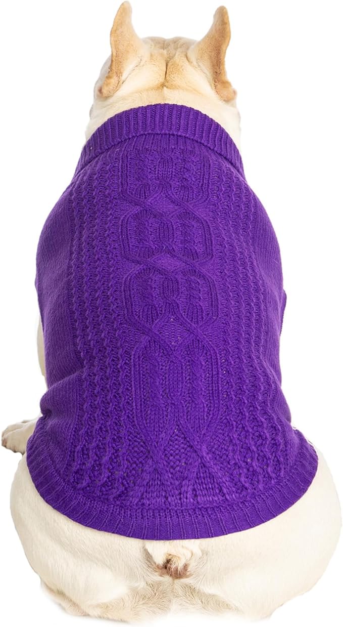 Stretchy Cat Sweater - 17 Colors & 6 Sizes | Snug Winter-Ready Knit for Boy/Girl Cats & Kittens(Deep Purple, X-Large)