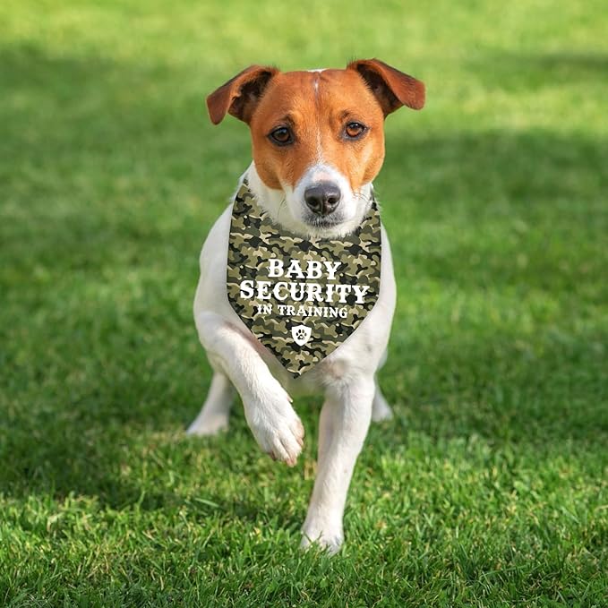 Baby Security in Training Baby Announcement Dogs Bandana Camo Dog Bandana Pregnancy Announcement Photo Prop Pet Scarf Accessories for Dog Lovers Pregnancy Reveal Ideas