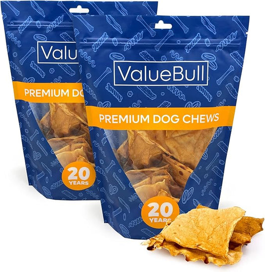 ValueBull USA Rawhide Chips, Chicken Infused, 50 Count - Natural & Safe, USA Beef Hide, Long Lasting, Chemical Free, No Artificial Flavors