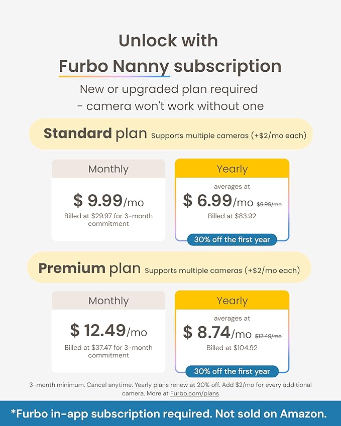 Furbo 360° Dog Camera + Mini (2-Camera Bundle Nanny Pro Subscription): Dog Safety & Home Security Alerts, Pet Camera with Speaker, Phone App & Night Vision (New Subscription Needed at Setup)
