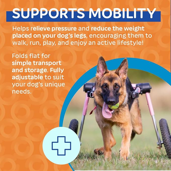 Walkin' Wheels Dog Wheelchair - for Med/Large Dogs 50-69 lbs - Veterinarian Approved - Dog Wheelchair for Back Legs