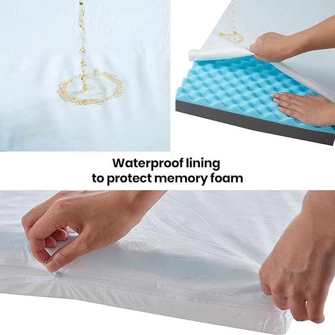 Orthopedic Memory Foam Dog Bed,Cooling Dog Beds for Large Dogs, Washable Pet Beds for Crate with Faux Fur Cover, Waterproof Lining, XXL(47inch)