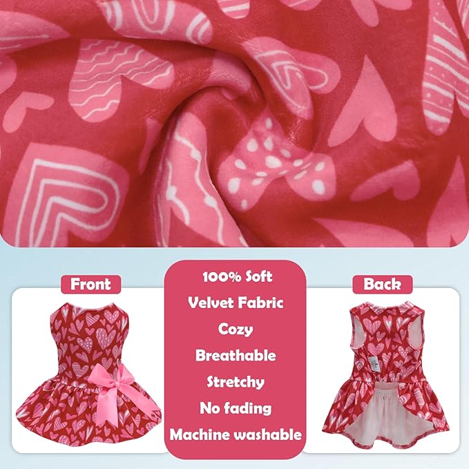 CuteBone Velvet Dog Dresses for Small Dogs, Stylish & Soft Fabric, Comfortable Fit for Everyday Wear, Perfect for Special Occasions NCVA05XXS