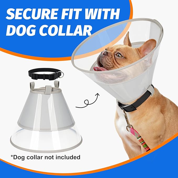 Dog Cone Collar with Soft Padding to Stop Licking, Elizabeth Recovery Collar After Surgery for Large Medium Small Dogs, Comfortable Pet Head Cone Alternative for Neutering Spay Injury