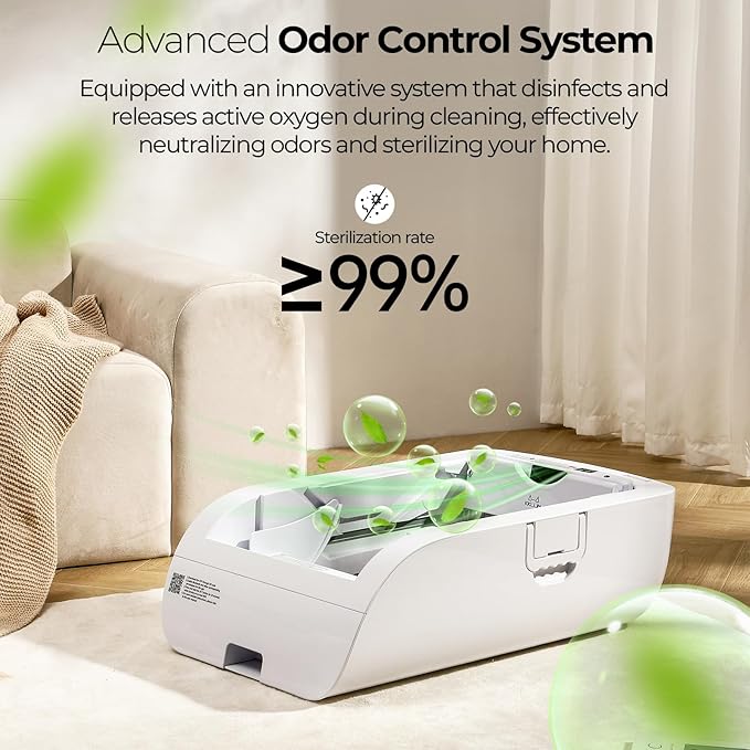 Self-Cleaning Automatic with Open-Top Design Cat Litter Box-Smart APP Control (2.4G/5G) with Health Tracking&24H Backup, Dual Safety Sensors&Odorless Design for Multi-Cat Homes (NO Tent)