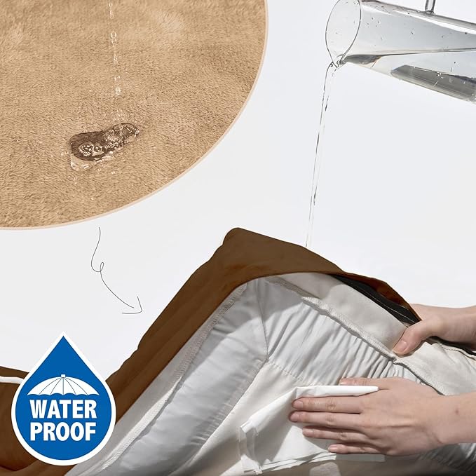 Comfort Expression Orthopedic Dog Bed for Small Dogs 24x16 Inch, Waterproof Supportive Egg Crate Foam Small Pet Bed with Removable Bolsters, Dog Couch with Washable Cover & Non-Slip Bottom, Brown