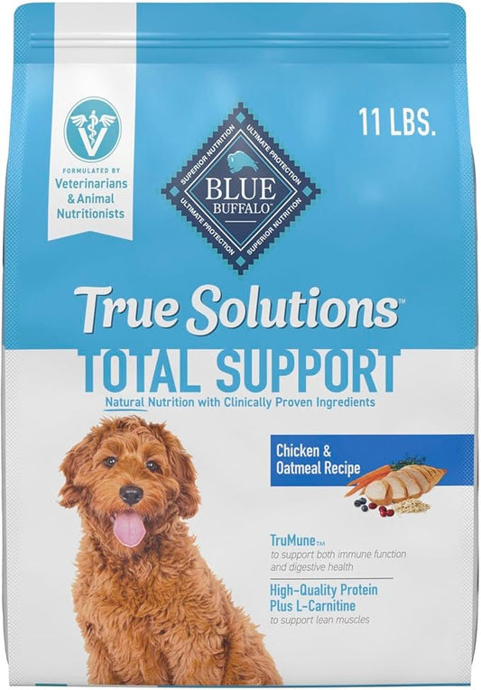 Blue Buffalo True Solutions Total Support Natural Dry Dog Food for Adult Dogs, Chicken, 11-lb. Bag