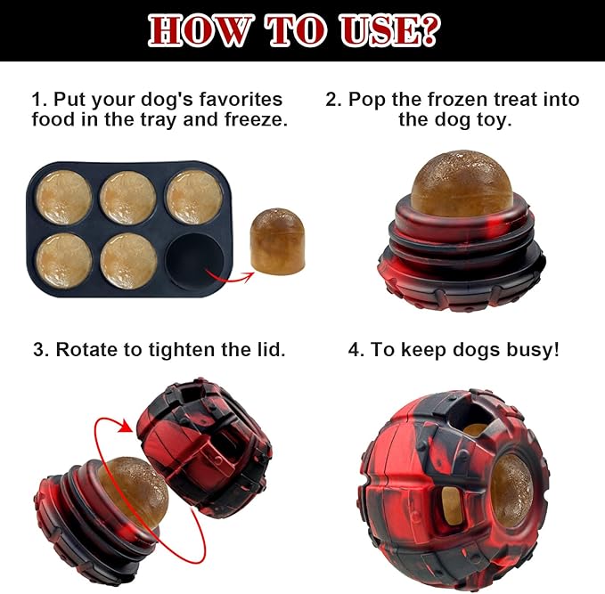 Yipetor Dog Toy, Frozen Dog Treats to Keep Dogs Busy, Interactive Treat Dispensing Dog Toy Puzzle, Interactive Chew Toys for Puppy Small Medium Dog, Power Chewer, Durable Rubber-Easy to Clean(Medium)