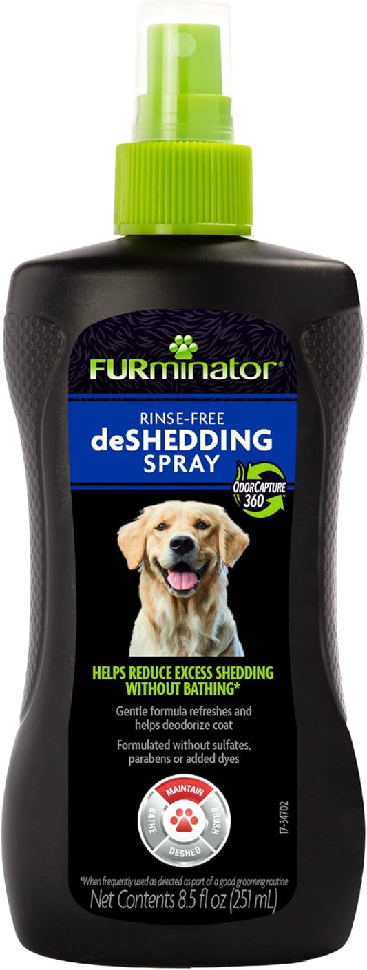 FURminator® Rinse-Free deShedding Spray For Dogs, Helps Reduce Excess Shedding And Refreshes Between Baths, 8.5 Fluid Ounces