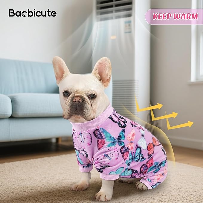 Dog Pajamas Soft Lightweight Dog Onesies Outfit Clothes for Small Medium Large Puppy Pjs for Pet Boys Girls Dogs Cats (S (Back: 10",Chest: 14", Neck: 9.5"), Butterfly)