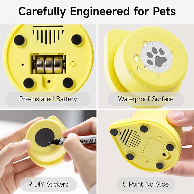 MEWOOFUN Basic Dog Buttons Talk, 35S Voice Recordable Dog Training Talking Buttons for Communication with Batteries Included & Non-Slip Bottom, Easy-to-Press for Pets Study Office Home (4 Pack)