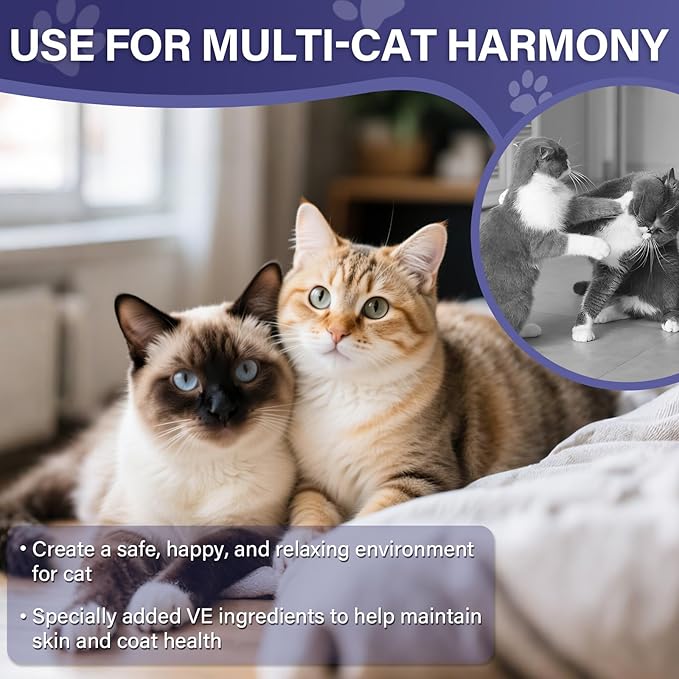 Cat Calming Diffuser Refill 9 Pack Pheromone Diffuser to Calm Cats 270 Days Effectively Anti Anxiety Relief Stress Cat Pheromones Calming Refills 48ml/Bottle Fits All Cats And Common Diffusers Plug in