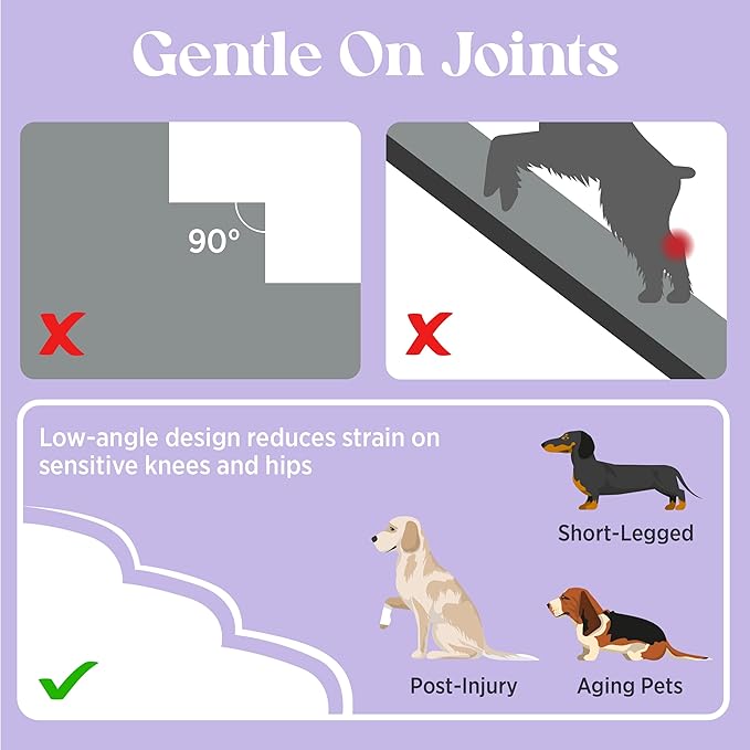 Lesure Dog Stairs for High Bed Pet Steps Ramp for Small Dogs with CertiPUR-US Certified Foam with Non-Slip Bottom, Beige, 5 Steps