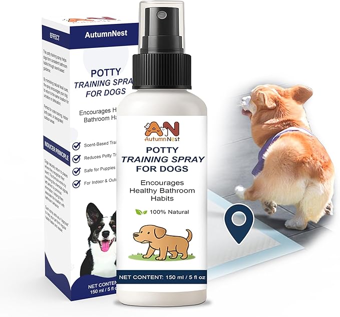 Potty Training Spray for Dogs – 150ml Dog Pee Training Aid for Puppies & Adults – Helps Guide Dogs to Pee Pads or Designated Areas – Safe Plant-Based Scent Attractant for Indoor & Outdoor Use